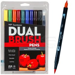 Tombow - Tombow Dual Brush Pen 10lu Primary Palette (1)