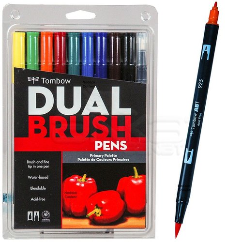 Tombow Dual Brush Pen 10lu Primary Palette