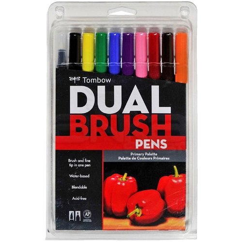 Tombow Dual Brush Pen 10lu Primary Palette