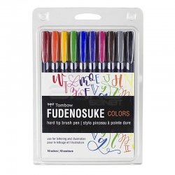 Tombow Fudenosuke Brush Pen Fırça Uçlu Kalem 10lu Set - Thumbnail