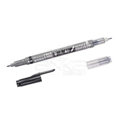 Tombow - Tombow Fudenosuke Brush Pen Fırça Uçlu Kalem Çift Taraflı Siyah-Gri