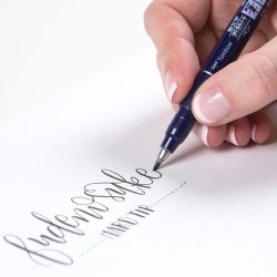 Tombow - Tombow Fudenosuke Brush Çizim ve Modern Kaligrafi Kalemi Hard Tip Black 2862 (1)