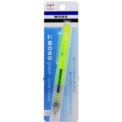 Tombow - Tombow Mono Graph Mekanik Versatil Kalem 0.5mm Şeffaf Limon DPA-138C