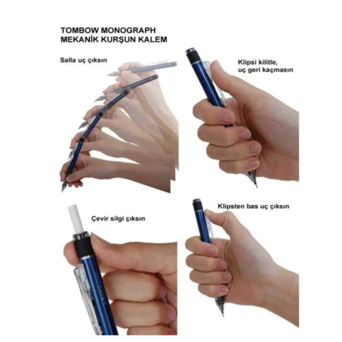 Tombow Mono Graph Mekanik Versatil Kalem 0.7mm Krem Sarı