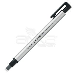 Tombow - Tombow Mono Zero Kalem Silgi Yassı Uç Gümüş 2.5x5mm