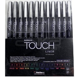 Touch - Touch Liner Brush Renkli 12li Fırça Uçlu Kalem Set SH4305012