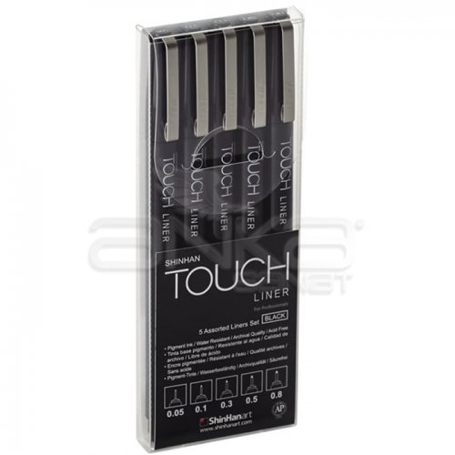 Touch Liner Teknik Çizim Kalemi 5li Set Siyah SH4100005