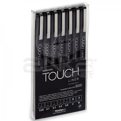 Touch Liner Teknik Çizim Kalemi 7li Set Siyah SH4100007