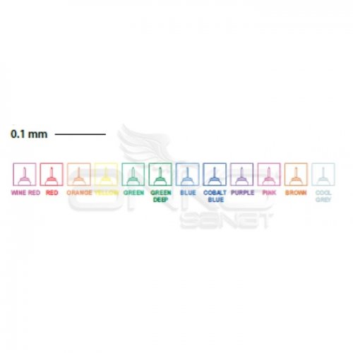 Touch Liner Teknik Çizim Kalemi 12li Set Renkli SH4301205