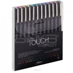 Touch Liner Teknik Çizim Kalemi 12li Set Renkli SH4301205 - Thumbnail