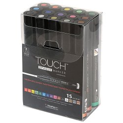 Touch Opaque Marker 15 Colors Set-Medium - Thumbnail