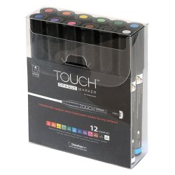 Touch - Touch Opaque Marker 12 Colors Set-Medium