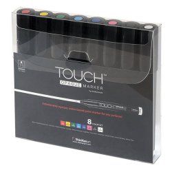 Touch - Touch Opaque Marker 8 Colors Set Medium