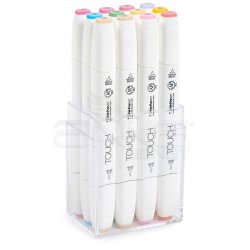 Touch - Touch Twin Brush Marker Kalem 12li Set Pastel Renkler