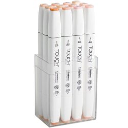 Touch - Touch Twin Brush Marker Kalem 12li Set Skın Tones