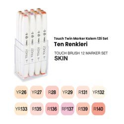 Touch - Touch Twin Brush Marker Kalem 12li Set Skın Tones (1)