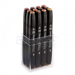 Touch - Touch Twin Marker Kalem 12li Set Ahşap Renkler