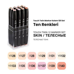 Touch - Touch Twin Marker Kalem 12li Set Ten Renkleri