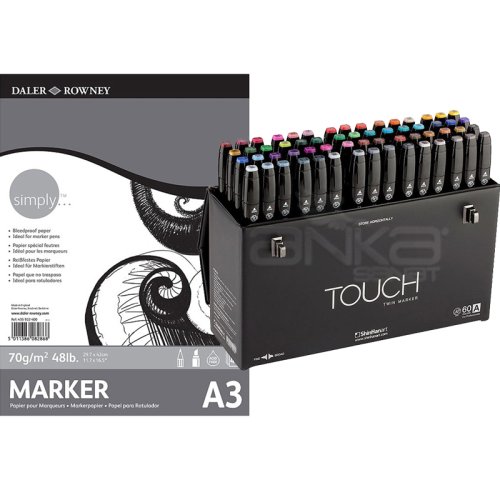 Touch Twin Marker Kalem 60lı Set A Defter Hediyeli A3