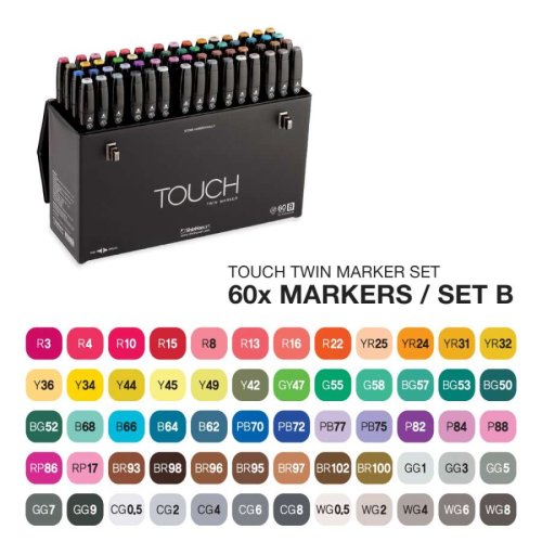 Touch Twin Marker Kalem 60lı Set B Defter Hediyeli A3