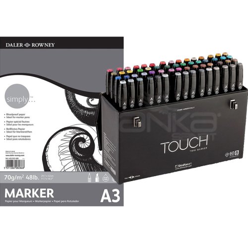 Touch Twin Marker Kalem 60lı Set B Defter Hediyeli A3