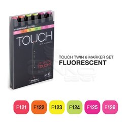 Touch - Touch Twin Marker Kalem 6lı Set Fluorescent Colors