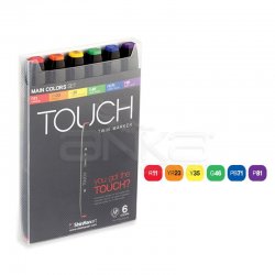 Touch - Touch Twin Marker Kalem 6lı Set Main Colors