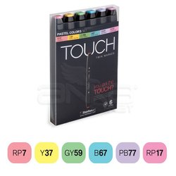 Touch - Touch Twin Marker Kalem 6lı Set Pastel Tones (1)