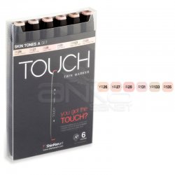 Touch - Touch Twin Marker Kalem 6lı Set Skin Tones A