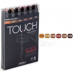 Touch Twin Marker Kalem 6lı Set Wood Tones - Thumbnail