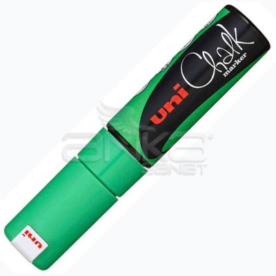 Uni Chalk Marker Wet Wipe Fluo Green 8.0mm - Fluo Green