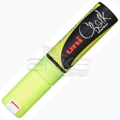 Uni Chalk Marker Wet Wipe Fluo Yellow 8.0mm - Fluo Yellow