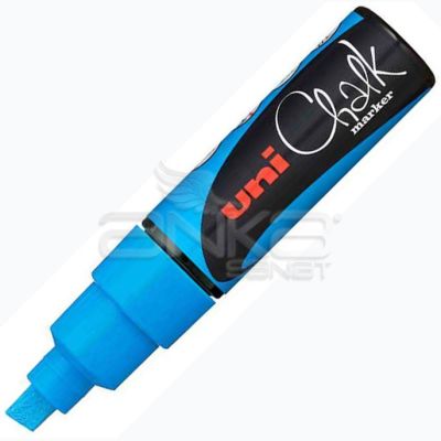 Uni Chalk Marker Wet Wipe Light Blue 8.0mm - Light Blue