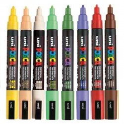 Posca - Uni Posca PC-3M (0,9-1,3mm) 8li Set Toprak Renkler (1)