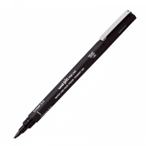 Uni Pin Kesik Uçlu Kaligrafi Kalemi Siyah 2.0mm