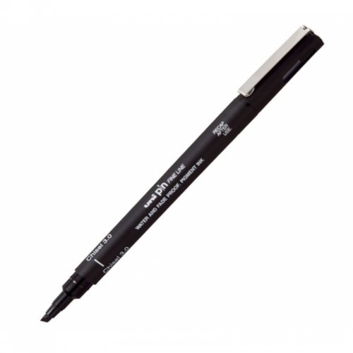Uni Pin Kesik Uçlu Kaligrafi Kalemi Siyah 3.0mm