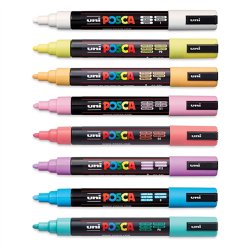 Posca - Uni Posca PC-5M (1,8-2,5mm) 8li Set Soft Pastel Renkler (1)