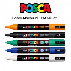 Posca - Uni Posca Marker PC-5M 5li Set 1