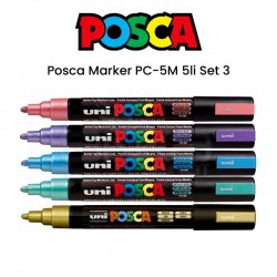 Posca - Uni Posca Marker PC-5M 5li Set 3