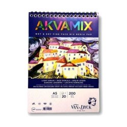 Van Dyck - Van Dyck Akvamix Sipralli İnce Dokulu Mix Media Blok 200g 20 Yaprak A5