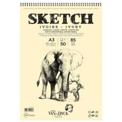 Van Dyck - Van Dyck Sketch Ivory Eskiz Defteri A3 85g 50 Yaprak Üstten Spiralli