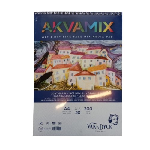 Van Dyck Akvamix Sipralli İnce Dokulu Mix Media Blok 200g 20 Yaprak