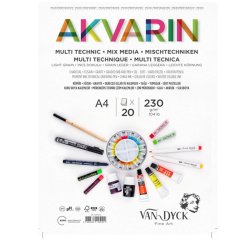 Van Dyck Akvarin Multi Teknik Üstten Spiralli Blok 230g 20 Yaprak - Thumbnail