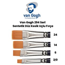 Van Gogh 294 Seri Sentetik Düz Kesik Uçlu Fırça - Thumbnail