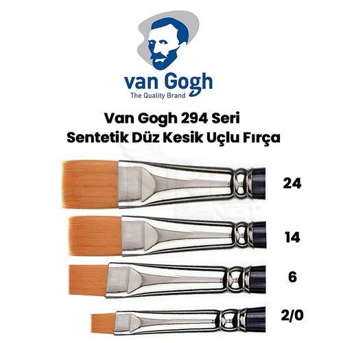 Van Gogh 294 Seri Sentetik Düz Kesik Uçlu Fırça