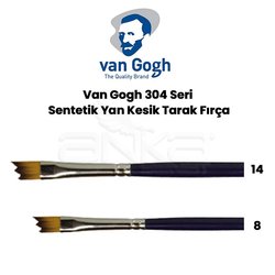 Van Gogh - Van Gogh 304 Seri Sentetik Yan Kesik Tarak Fırça