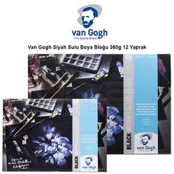 Van Gogh - Van Gogh Siyah Sulu Boya Bloğu 360g 12 Yaprak
