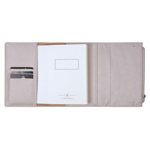 Victoria Journals Defter Zipco Flap Notebook Çizgili 9x16cm Silver