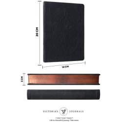 Victoria Journals Vintage Old Book Defter 110g 14x20cm Matt Siyah - Thumbnail