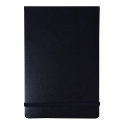 Zig - Victorias Journals Venzi Vegan Deri Sert Kapaklı Kapaklı Çizgisiz Not Defteri 9x14cm Siyah